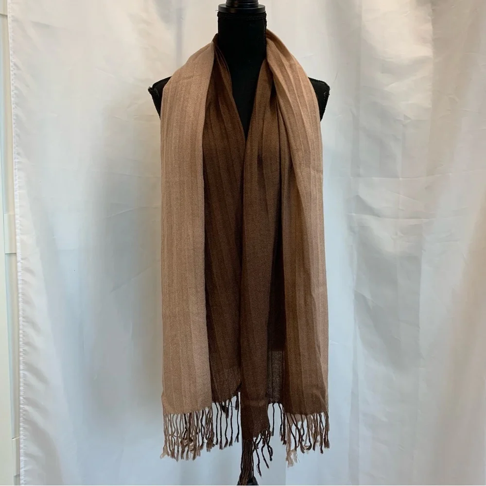 Dusty rose pink maroon pleated ombré scarf